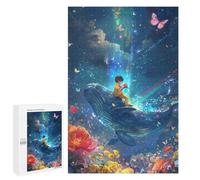 Whale Riding Fantasy Flowers Puzzle 1000 Pièces Educa Jouet en Bois Cadeau Unique Décoration Intérieure Jeu Éducatif Challenge Toy Adultes Et Enfants À Partir De 14 Ans 1000 PCS
