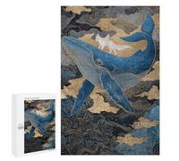 Whale Riding Fox Art Print Puzzle 1000 Pièces Educa Jouet en Bois Cadeau Unique Décoration Intérieure Jeu Éducatif Challenge Toy Adultes Et Enfants À Partir De 14 Ans 1000 PCS