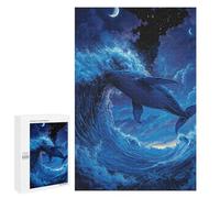 Whale Riding Ocean Wave Puzzle 1000 Pièces Educa Jouet en Bois Cadeau Unique Décoration Intérieure Jeu Éducatif Challenge Toy Adultes Et Enfants À Partir De 14 Ans 1000 PCS