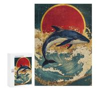 Whale Riding Waves Art Print-1 Puzzle 1000 Pièces Educa Jouet en Bois Cadeau Unique Décoration Intérieure Jeu Éducatif Challenge Toy Adultes Et Enfants À Partir De 14 Ans 300 PCS