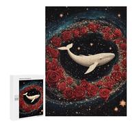 Whale Roses Celestial Art Puzzle 1000 Pièces Educa Jouet en Bois Cadeau Unique Décoration Intérieure Jeu Éducatif Challenge Toy Adultes Et Enfants À Partir De 14 Ans 500 PCS