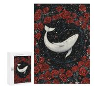 Whale Roses Fantasy Art Print Puzzle 1000 Pièces Educa Jouet en Bois Cadeau Unique Décoration Intérieure Jeu Éducatif Challenge Toy Adultes Et Enfants À Partir De 14 Ans 300 PCS