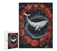 Whale Roses Galaxy Art Print-1 Puzzle 1000 Pièces Educa Jouet en Bois Cadeau Unique Décoration Intérieure Jeu Éducatif Challenge Toy Adultes Et Enfants À Partir De 14 Ans 500 PCS