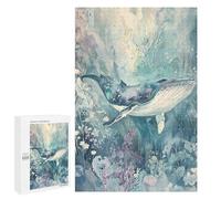 Whale Swimming in Ocean Puzzle 1000 Pièces Educa Jouet en Bois Cadeau Unique Décoration Intérieure Jeu Éducatif Challenge Toy Adultes Et Enfants À Partir De 14 Ans 1000 PCS