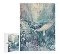 Whale Swimming in Ocean Puzzle 1000 Pièces Educa Jouet en Bois Cadeau Unique Décoration Intérieure Jeu Éducatif Challenge Toy Adultes Et Enfants À Partir De 14 Ans 500 PCS
