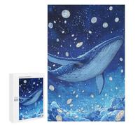 Whale Swimming in Starry Ocean Puzzle 1000 Pièces Educa Jouet en Bois Cadeau Unique Décoration Intérieure Jeu Éducatif Challenge Toy Adultes Et Enfants À Partir De 14 Ans 1000 PCS