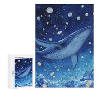 Whale Swimming in Starry Ocean Puzzle 1000 Pièces Educa Jouet en Bois Cadeau Unique Décoration Intérieure Jeu Éducatif Challenge Toy Adultes Et Enfants À Partir De 14 Ans 300 PCS