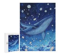 Whale Swimming in Starry Ocean Puzzle 1000 Pièces Educa Jouet en Bois Cadeau Unique Décoration Intérieure Jeu Éducatif Challenge Toy Adultes Et Enfants À Partir De 14 Ans 500 PCS