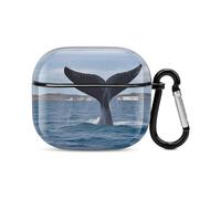 Whale Tail - Coque intégrale pour écouteurs Bluetooth - Protection intégrale contre les chocs - Coque rigide - Prend en charge le chargement sans fil avec porte-clés - Cadeau personnalisé pour AirPods