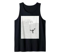 Whale Tail Ocean Wave Minimalist Line Art Noir Blanc Débardeur