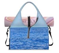 Whale Tail Sac de sport pour homme et femme avec compartiment à chaussures Sac fourre-tout pour yoga, gym, voyage, couleur, L, Organiseur de sac