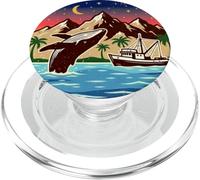 Whale Watching Crew Retro Vintage Humpback Whale Lover Ocean PopSockets PopGrip pour MagSafe