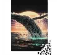 Whale Watching Sunset Puzzle 1000 Pièces Educa Jouet en Bois Divertissement Créatif De l'art De La Décoration Jeu Éducatif Challenge Toy Adultes & Enfants des 14 Ans 52x38cm/1000pcs