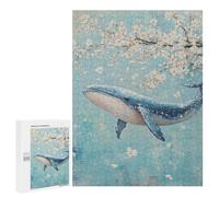 Whale with Cherry Blossoms-2 Puzzle 1000 Pièces Educa Jouet en Bois Cadeau Unique Décoration Intérieure Jeu Éducatif Challenge Toy Adultes Et Enfants À Partir De 14 Ans 500 PCS