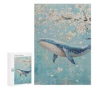 Whale with Cherry Blossoms-2 Puzzle 1000 Pièces Educa Jouet en Bois Cadeau Unique Décoration Intérieure Jeu Éducatif Challenge Toy Adultes Et Enfants À Partir De 14 Ans 300 PCS