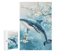 Whale with Cherry Blossoms Puzzle 1000 Pièces Educa Jouet en Bois Cadeau Unique Décoration Intérieure Jeu Éducatif Challenge Toy Adultes Et Enfants À Partir De 14 Ans 1000 PCS