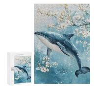 Whale with Cherry Blossoms Puzzle 1000 Pièces Educa Jouet en Bois Cadeau Unique Décoration Intérieure Jeu Éducatif Challenge Toy Adultes Et Enfants À Partir De 14 Ans 300 PCS