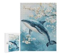 Whale with Cherry Blossoms Puzzle 1000 Pièces Educa Jouet en Bois Cadeau Unique Décoration Intérieure Jeu Éducatif Challenge Toy Adultes Et Enfants À Partir De 14 Ans 500 PCS