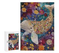 Whale with Flowers Art Print-1 Puzzle 1000 Pièces Educa Jouet en Bois Cadeau Unique Décoration Intérieure Jeu Éducatif Challenge Toy Adultes Et Enfants À Partir De 14 Ans 300 PCS