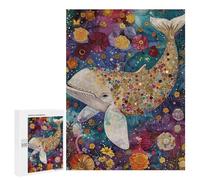 Whale with Flowers Art Print-1 Puzzle 500 Pièces Educa Jouet en Bois Cadeau Unique Décoration Intérieure Jeu Éducatif Challenge Toy Adultes Et Enfants À Partir De 14 Ans 500 PCS