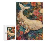 Whale with Flowers Art Print Puzzle 1000 Pièces Educa Jouet en Bois Cadeau Unique Décoration Intérieure Jeu Éducatif Challenge Toy Adultes Et Enfants À Partir De 14 Ans 300 PCS