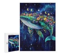 Whale with Flowers in Space-3 Puzzle 1000 Pièces Educa Jouet en Bois Cadeau Unique Décoration Intérieure Jeu Éducatif Challenge Toy Adultes Et Enfants À Partir De 14 Ans 500 PCS
