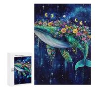 Whale with Flowers in Space-3 Puzzle 1000 Pièces Educa Jouet en Bois Cadeau Unique Décoration Intérieure Jeu Éducatif Challenge Toy Adultes Et Enfants À Partir De 14 Ans 300 PCS