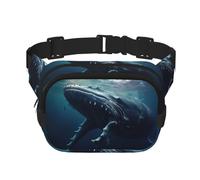 Whale2 Sac banane avec rallonge pour homme et femme avec poches zippées, noir, One Size