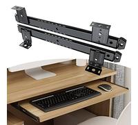 whalebee Glissières De Tiroir en Acier, Rail Coulissante Argent, Noir 1 Paire Tiroirs À Roulement À Billes 350mm Rails pour Tiroirs Réglable en Hauteur Glissières pour Tablette Clavier Plateau