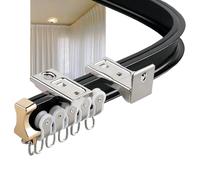 whalebee Rail De Rideau en Aluminium, Rail pour Rideaux Courbe Pliable Rails Et Tringles À Rideaux Flexible Lisse Montage Au Mur/au Plafond Bonne Ténacité avec Accessoires Rideau De Rail Muet