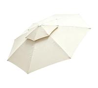 whalebee Remplacement De Parasol Auvent Double Top 270cm 300cm Toile De Rechange 8 Baleines Pour Parasol De Terrasse Avec Cordelette Housse De Rechange De Parapluie(White,3m - 8Ribs)