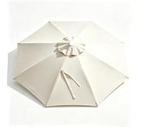 whalebee Toile De Rechange Pour Parasol De Terrasse 7,5pi 8,8pi 9,2pi 9,8pi 13pi Dessus De Parapluie De Remplacement Pour 6/8 Baleines Avec Attaches Protection UV(White,3.5m - 8Ribs)