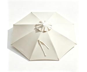 whalebee Toile De Rechange Pour Parasol De Terrasse 7,5pi 8,8pi 9,2pi 9,8pi 13pi Dessus De Parapluie De Remplacement Pour 6/8 Baleines Avec Attaches Protection UV(White,3.5m - 8Ribs)