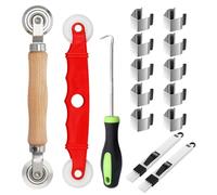WhaleO 15 Pièces Moustiquaire de Fenetre Outils de Remplacement Outil de Roulement D'Écran et 3.5 MM Crochet Moustiquaire Fenêtre Outil Roulant pour l'Installation de Fenêtre de Porte