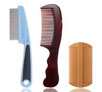 WhaleO 3 Pièces Peigne Anti Poux Peigne à Poux en Acier Inoxydable, Peigne Fin Peigne Anti Puce Peigne Accouchement, Élimine Sans Abimer Les Cheveux,Efficace Sur Tous Types de Cheveux