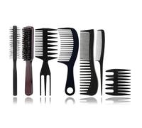 WhaleO 7Pcs Peigne Homme et Femme Peigne Cheveux Homme et Femme, Peigne Large Dents Peigne Fin Peigne Barbe Homme Brosse Cheveux Poils de Sanglier Brosse à Cheveux Antistatique