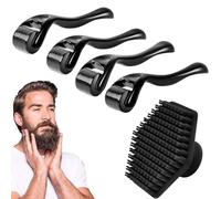Whaleo Derma Roller 0,5/1/1,5/2 Mm et Scalp Massager, Dermaroller Cheveux,540 Aiguilles en Titane,Dermaroller Barbe, Rouleau Barbe Accelerateur de Pousse de Barbe Roller Barbe Dermaroller Visage