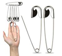 WhaleO Epingles a Nourrice Grande Taille, 13,5 CM de Long, Grandes Épingles de Sûreté Géantes en Métal pour Tissus Lourd, Idéales pour Couture, Artisanat et Projets de Loisirs Créatifs