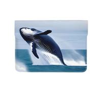 Whales At Sea Housse en cuir pour ordinateur portable 13 pouces - Étui de protection en cuir PU pour MacBook, sac d'ordinateur fin pour voyage quotidien