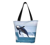 Whales at sea Sac à bandoulière tendance pour femme Sac à main shopping Sac à main adapté pour le week-end Voyage shopping Sac bandoulière Sac messager