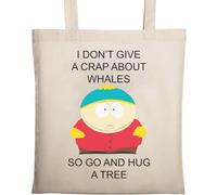 Whales Go and Hug a Tree Sac fourre-tout en coton écologique naturel Beige