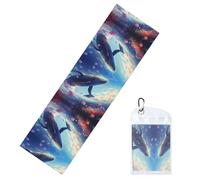 Whales Swimming Under The Sea Serviette de sport rafraîchissante en microfibre (30,5 x 101,6 cm) | Indispensable pour les gymnases, le yoga et la course à pied