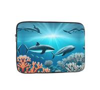 Whales under the sea 17" Print Laptop Case, Business/Office Commuter Laptop Case
