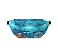 Whales Under The Sea Grand sac banane à bandoulière - Cadeau pour profiter du sport, des festivals, de l'entraînement, des voyages, de la course à pied - Noir, taille unique, Noir , Taille unique