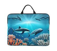 Whales Under The Sea Housse pour ordinateur portable 16,5 x 12,2" Compatible avec les ordinateurs portables de 14" pour un rangement facile