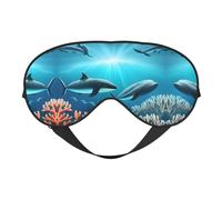 Whales Under The Sea Masque doux pour les yeux, imprimé sur toute la surface, 96 % polyester, 4 % élasthanne