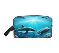 Whales Under The Sea Trousse de toilette de voyage grande capacité pour organiser les articles de toilette et les petits articles adaptée pour les voyages quotidiens et la salle de sport