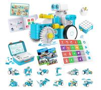 WhalesBot C3 Pro Kit de robot de codage et télécommande 12 en 1 pour enfants de 4 ans et plus, programmation avancée de panneaux intelligents et de cartes, jouet éducatif STEM, ensemble de