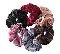 Whaline 6 Gros Cheveux Chouchous, Velours Élastiques Grands Cheveux Bobble Chouchou, Bandes de Cheveux Femmes Liens Souples, 6 Couleurs