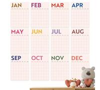 Whaline Lot de 12 grands calendriers muraux non datés effaçables à sec réutilisables pour la maison, le bureau, la salle de classe